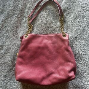 Michael Kors Pink Shoulder Bag with Gold Chain